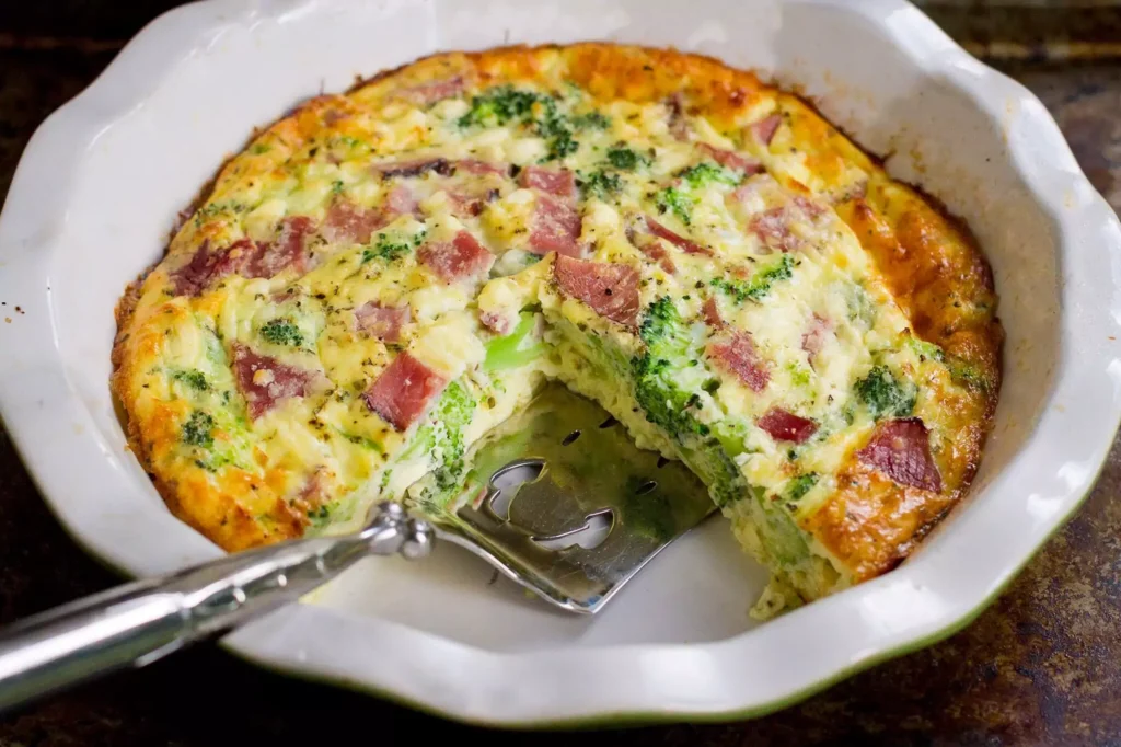 broccoli and cheese crustless quiche