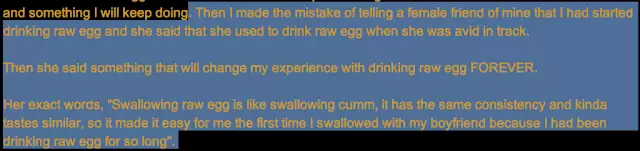 raw eggs experience